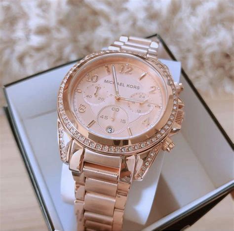 michael kors mk5263 blair rose gold ladies bracelet watch|Michael Kors Blair Chronograph Rose Dial Ladies Watch MK5263.